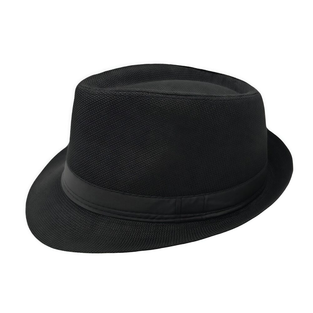9298 Unisex Classic 1920s Fedora Hat Short Brim Panama Trilby Hat Summer